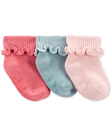 Baby Girls 3-Pack Foldover Booties