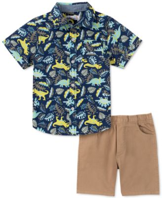 Kids Headquarters - Baby Boys 2-Pc. Printed Shirt & Solid Shorts Set