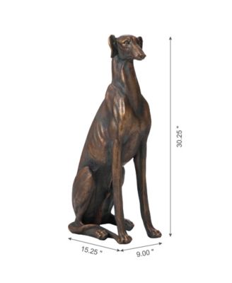 Sitting Grayhound Dog Statue