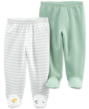 Carter's Baby Boys or Girls 2-Pack Cotton Footed Pants
