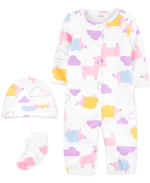 Carter's Baby Girls 3-Pc Take-Me-Home Converter Gown Set
