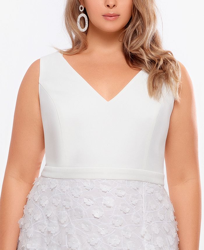 XSCAPE Plus Size 3DFloral Gown & Reviews Dresses Plus Sizes Macy's