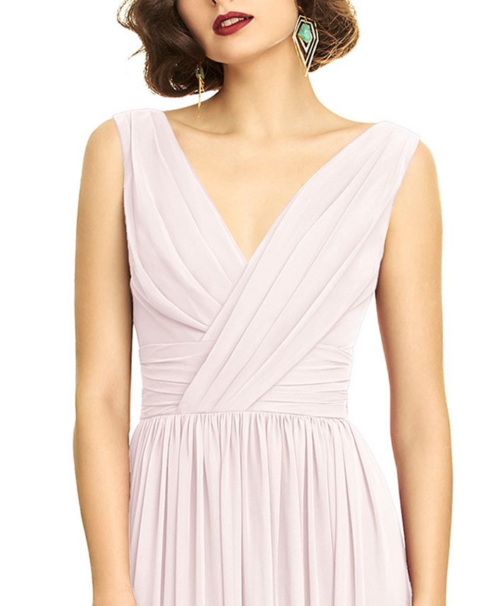 shirred chiffon gown