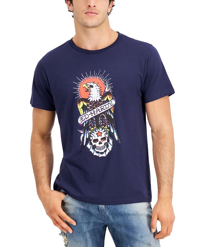 Ed Hardy Men's Retro Eagle Logo Graphic T-Shirt & Reviews - T-Shirts ...