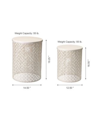 Multi-Functional Metal Garden Stool or Plant Stand or Accent Table, Set of 2