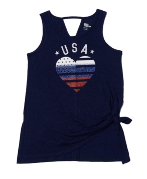 Big Girls Knot Front Americana Tank