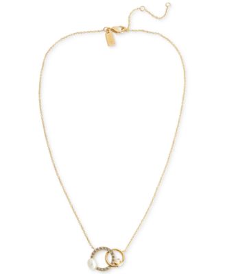 COACH - Freshwater Pearl Swarovski&reg; crystals Interlocking Pendant Necklace