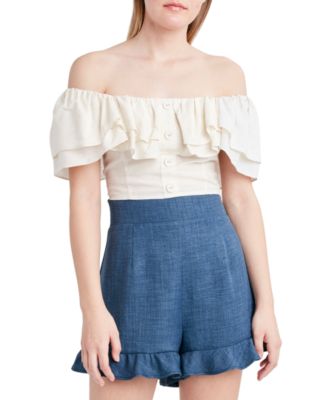 BCBGeneration - Cropped Ruffled Top