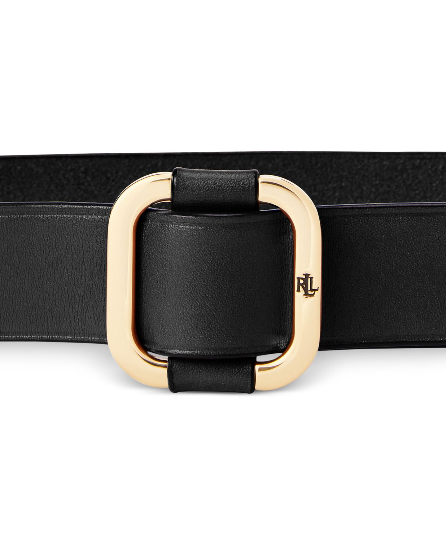 Женский ремень Lauren Ralph Lauren Leather Slide-Buckle, цвет: Чёрный / Латунный — фото 3