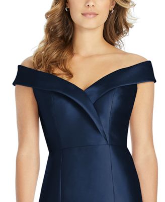 Off-The-Shoulder Satin Gown