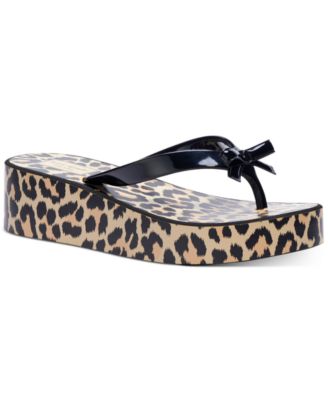 animal wedge flip flops