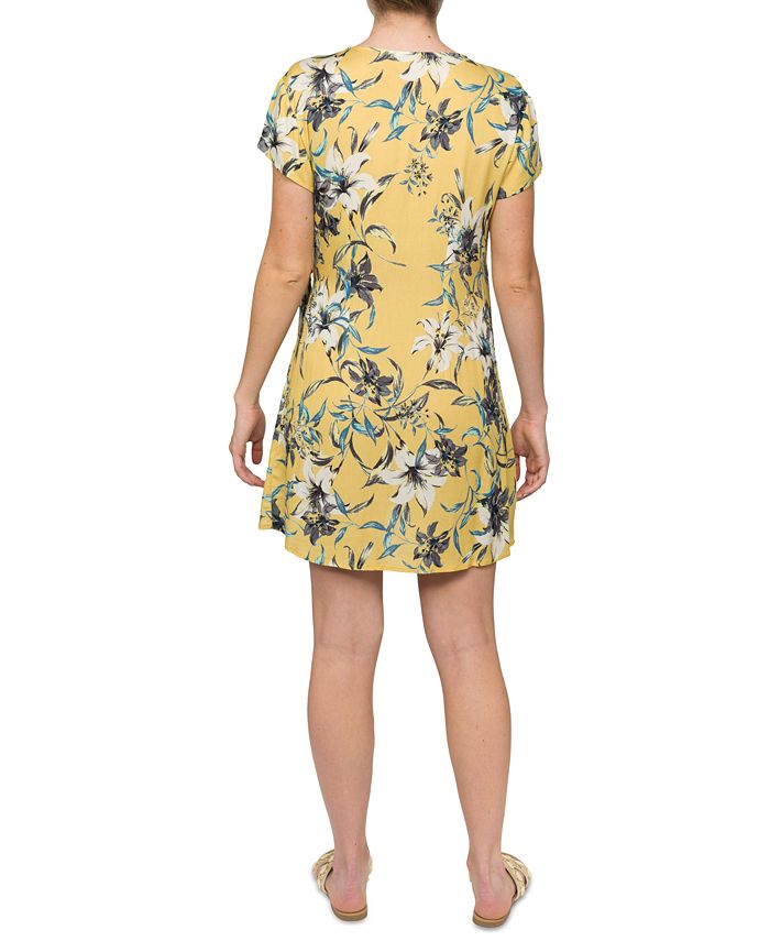 Hurley Juniors' Floral-Print Wrap Dress - Macy's