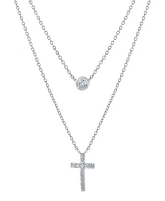 double layer cross necklace