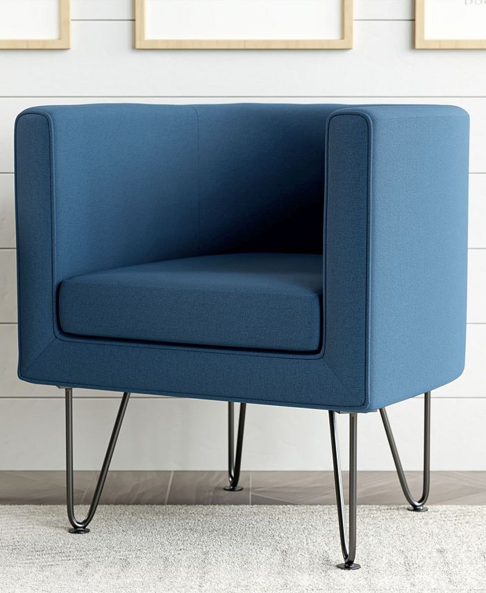 Dream Collection Upholstered Barrel Accent Chair with Hairpin Legs Macy's