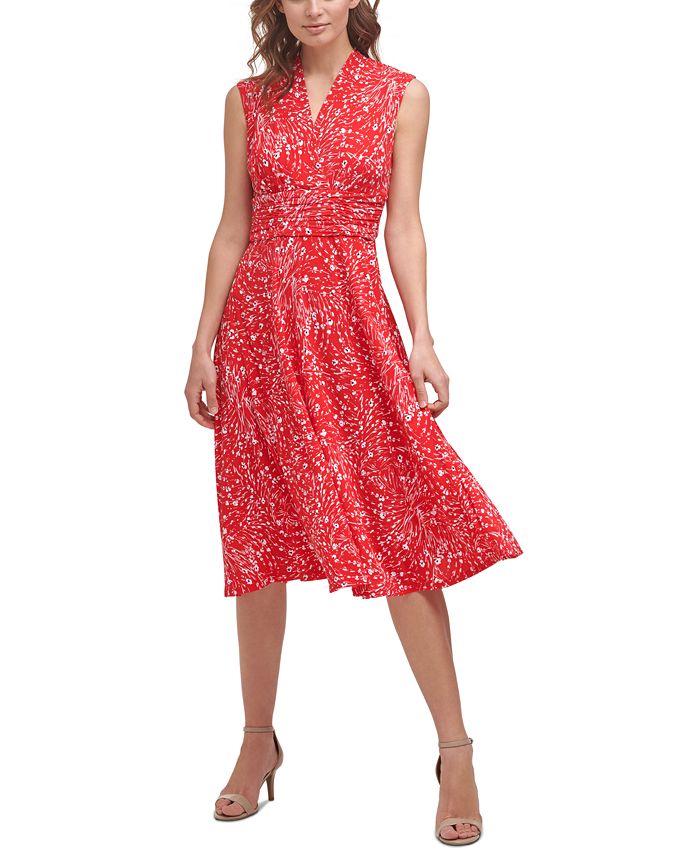 Jessica Howard Floral-Print A-Line Dress - Macy's