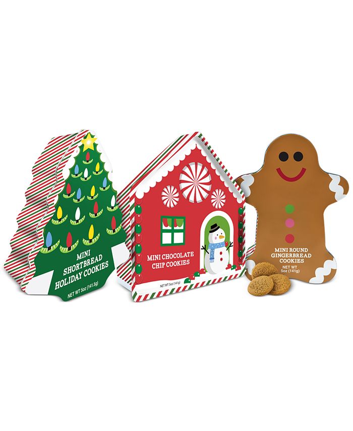 Macy's Candy Kitchen Holiday Shaped Cookie Tins, Set of 3, Created for