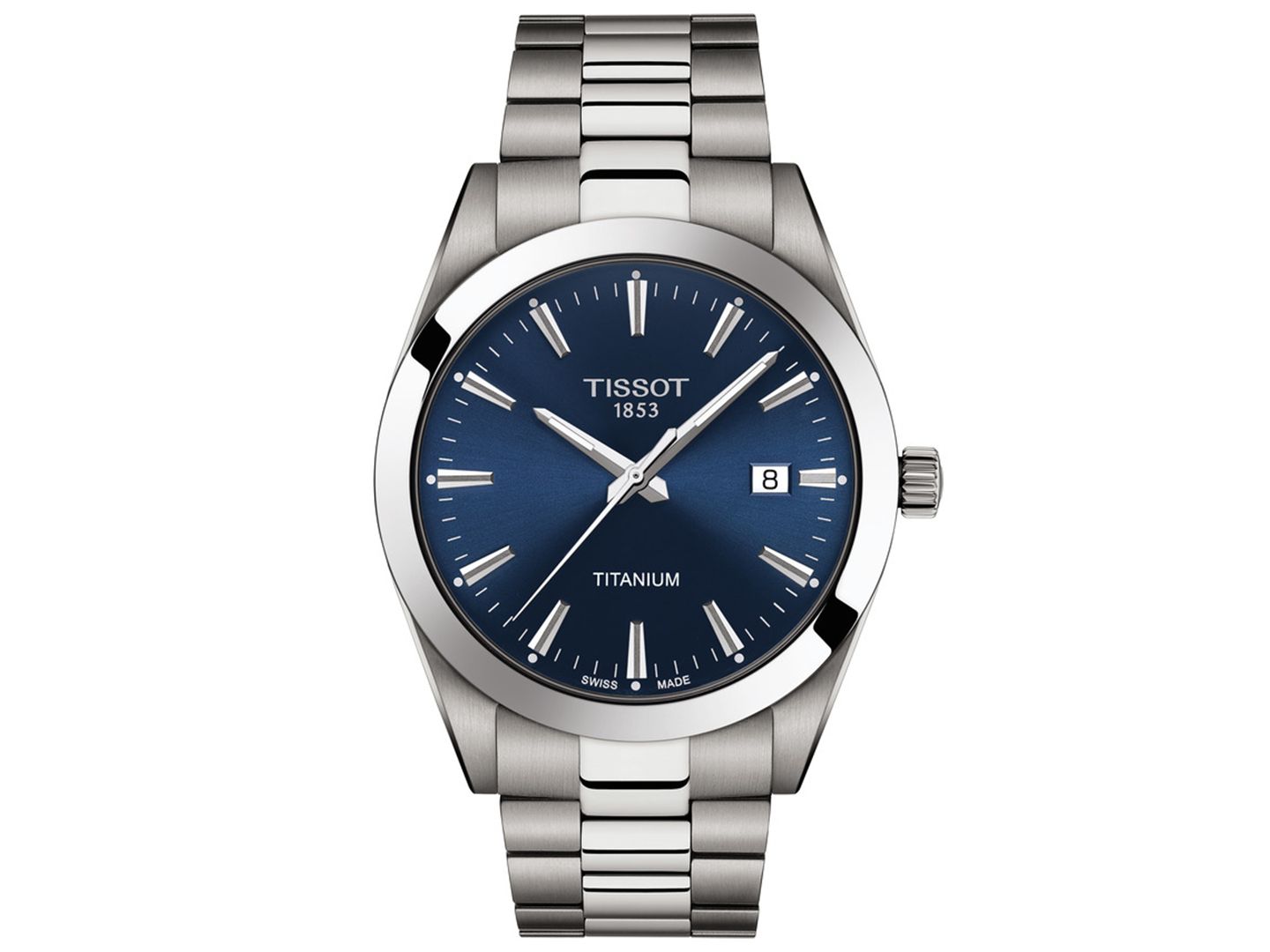 Мужские часы Tissot Swiss Gentleman на титановом браслете 40мм — фото 1