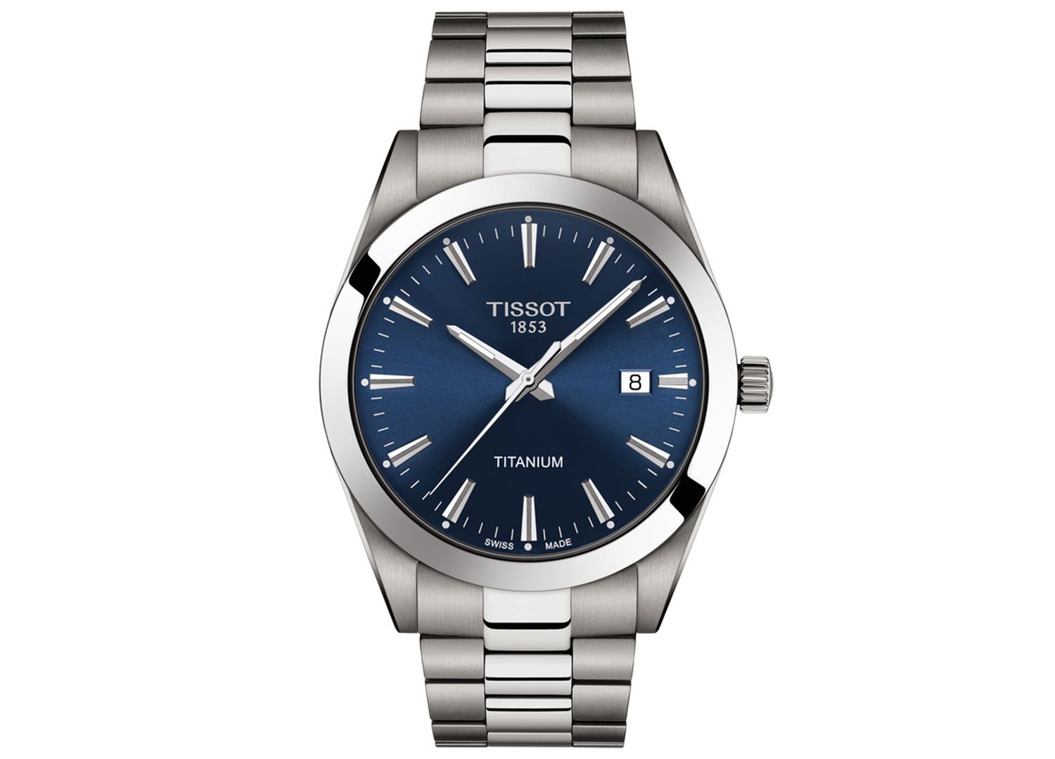 Men's Swiss Gentleman Gray Titanium Bracelet Watch 40mm