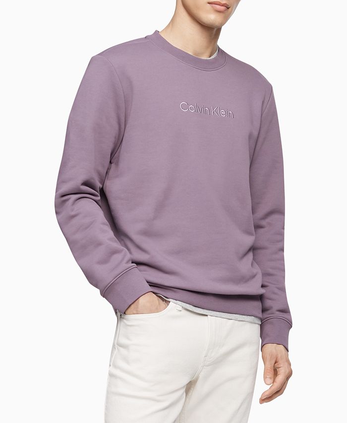 Calvin Klein Men's Terry Logo Crewneck Sweatshirt & Reviews - Hoodies &  Sweatshirts - Men - Macy's