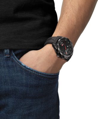 Men's Swiss T-Touch Connect Solar Black Rubber Strap Smart Watch 48mm