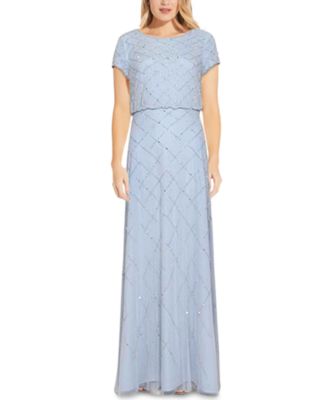 Adrianna Papell Beaded Blouson Gown Macy s