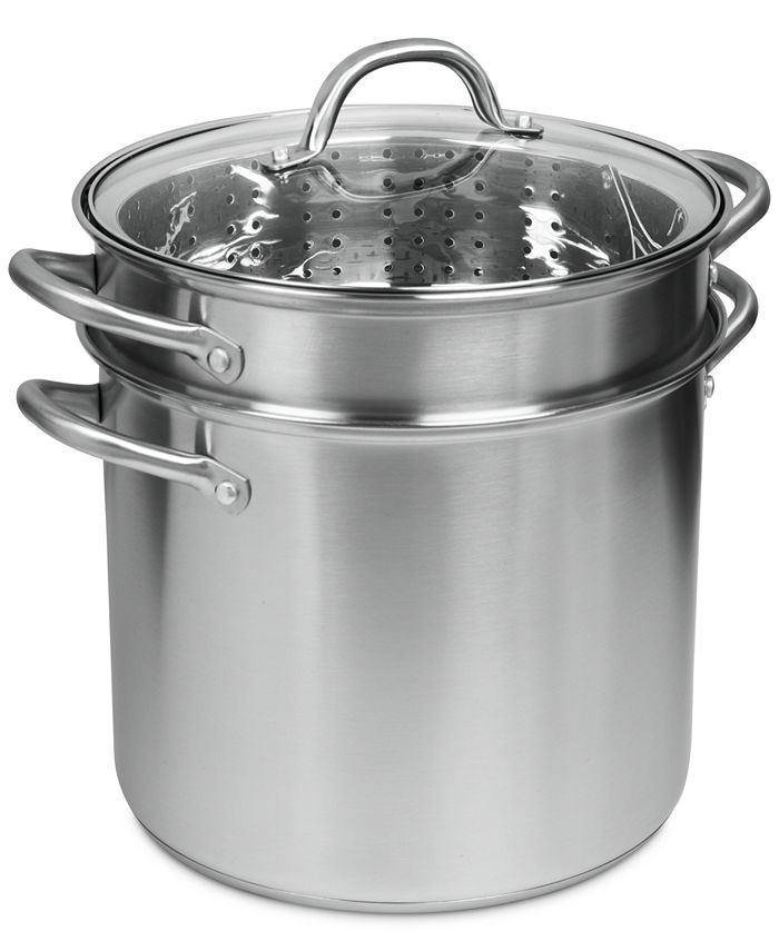 Sedona Pro Stainless Steel 12-Qt. Covered Multi-Cooker with Pasta Insert &  Steamer Basket - Macy's
