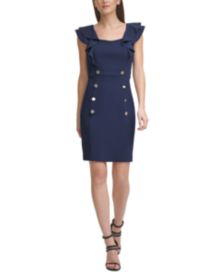 Ruffled Button-Trim Dress