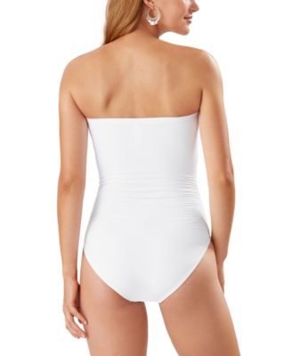 Pearl Bandeau Tummy-Control One-Piece Swimsuit