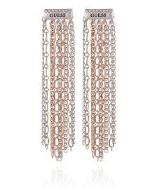 Two-tone And Crystal Multi Chain Drop Earring