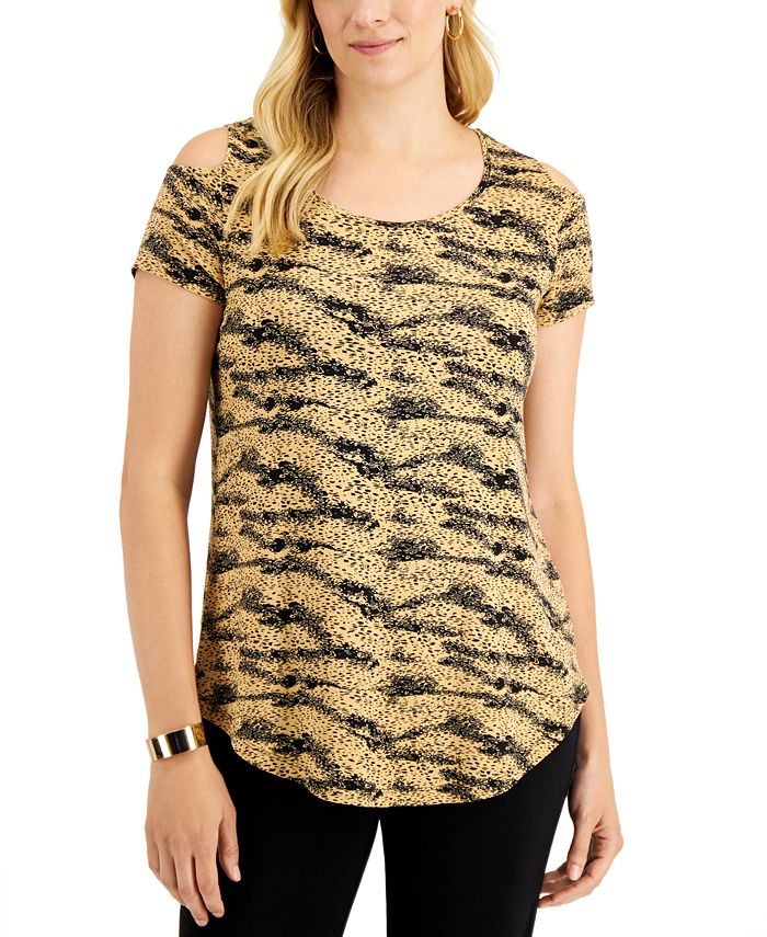 JM Collection Petite Printed 3/4-Sleeve Top, Created for Macy's