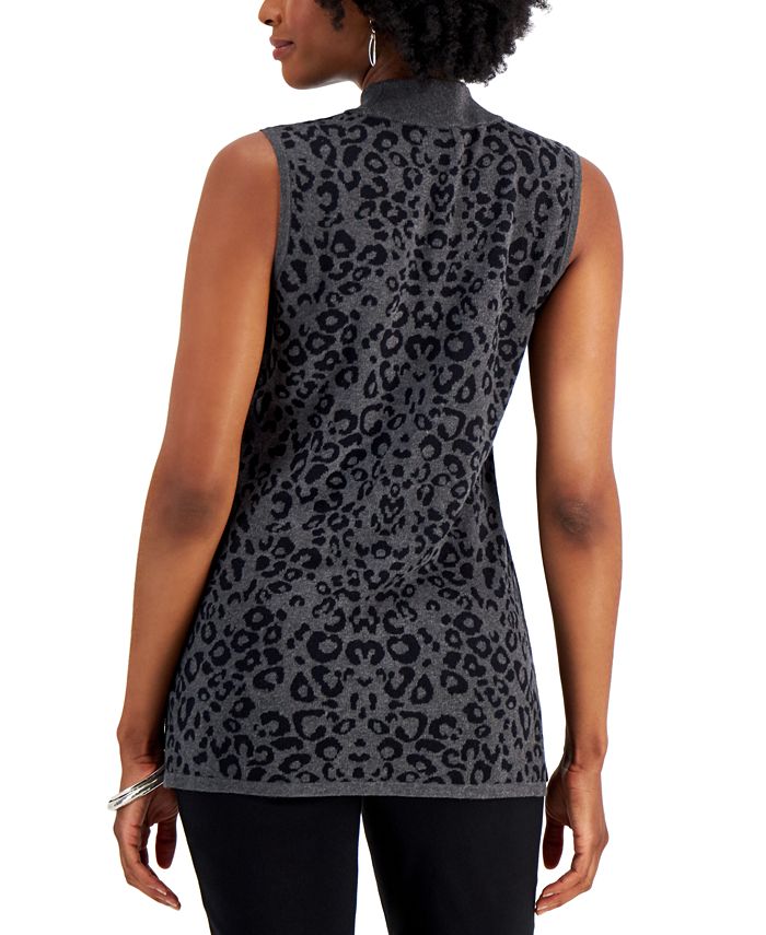 JM Collection Printed MockNeck Sleeveless Sweater, Created for Macy's