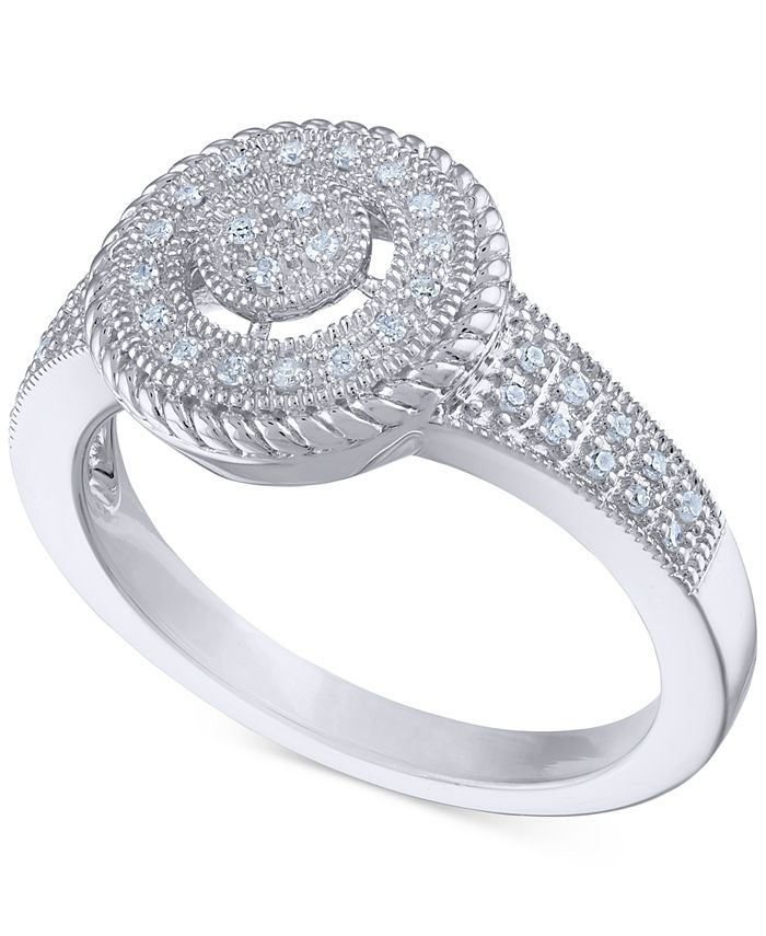 Macy s Diamond Circle Ring 1 10 ct. t.w. in Sterling Silver Macy s