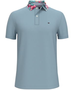 Tommy Hilfiger Men's Custom-Fit Ivy Tropical Printed-Collar Polo