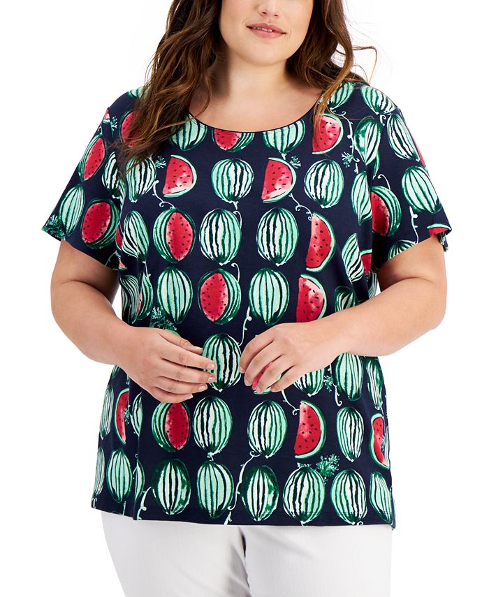 Macy's womens plus size karen clearance scott tops