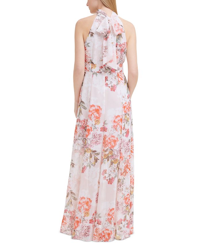 Eliza J Floral-Print Chiffon Gown - Macy's