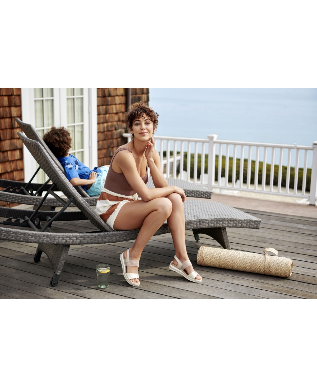 Lifestride Zing Slingback Sandal In Black Fabric