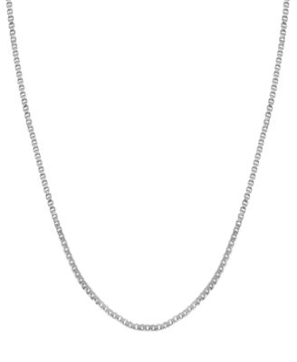 Essentials - Fine Silver Plate or Gold Plate Venetian Box Link 24" Chain Necklace