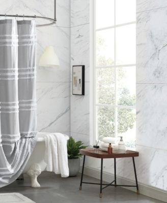 Chenille Stripe Shower Curtain, 72" x 72"