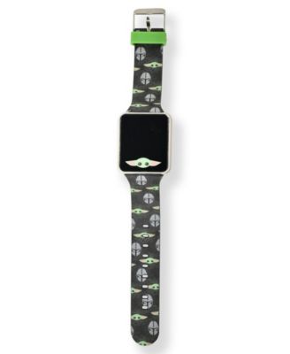 Star Wars Kid's Baby Yoda Touch Screen Black Silicone Strap LED Watch, 36mm x 33 mm
