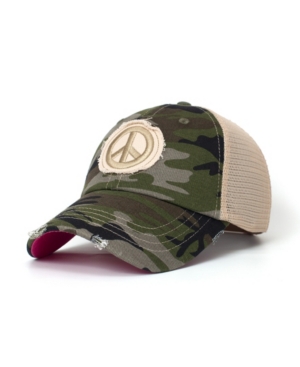 Shop Shady Lady Peaceful Lady Women's Adjustable Snap Back Mesh Camo Peace Sign Trucker Hat