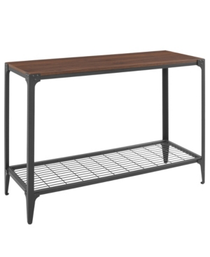 Walker Edison Angle Iron Rustic Entryway Table In Brown