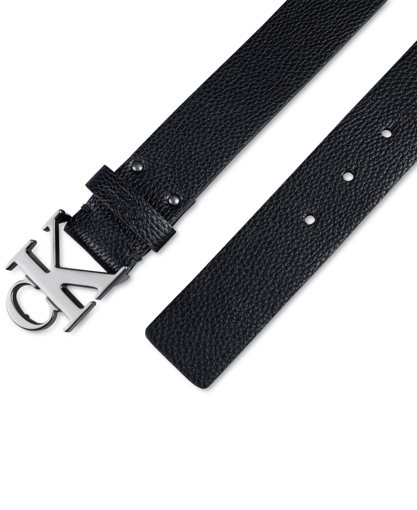Мужской ремень Calvin Klein Logo Plaque Buckle Fashion Jean Belt, цвет: Чёрный — фото 4