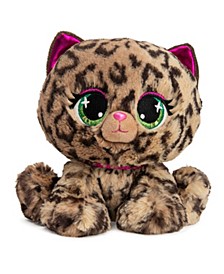 GUND P.Lushes Designer Fashion Pets Sadie Spotson Leopard Premium Stuffed Animal Stylish Soft Plush Cat with Glitter Sparkle, For Ages 3 and Up, Black and Pink, 6”