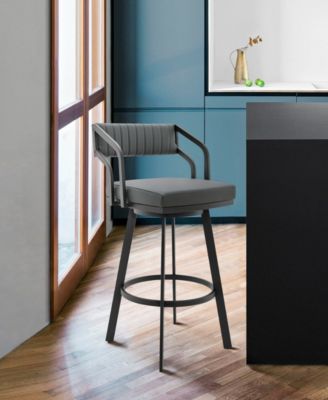 Scranton Swivel Modern Metal and Faux Leather Bar and Counter Stool