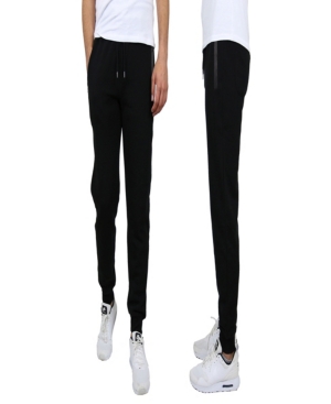 Galaxy By Harvic Men's Classic Fleece Jogger Sweatpants With Zipper Pockets In Black