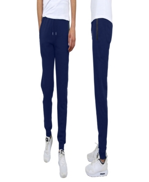 Galaxy By Harvic Men's Classic Fleece Jogger Sweatpants With Zipper Pockets In Navy