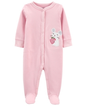 Baby Girls Mouse Snap-Up Cotton Sleep Play