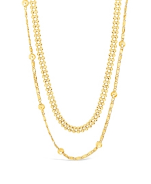 Shop Sterling Forever Women's Layered Beaded Gold Plated Chain Necklace In Gold-tone