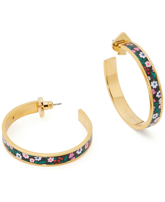 kate spade new york GoldTone Medium Printed CHoop Earrings, 1.4" Macy's