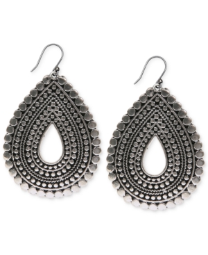 image of Lucky Brand Silver-Tone Tribal Teardrop Earrings